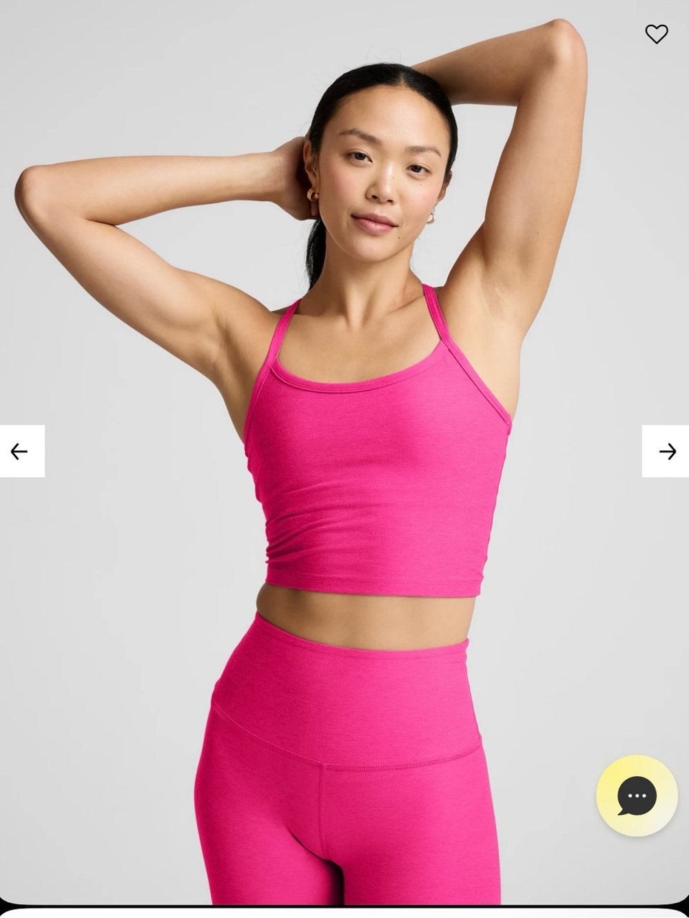Beyond Yoga Spacedye™ Slim Racerback Cropped Tank (Pink Glow Heather)